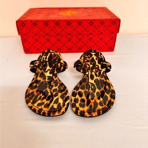 Tory Burch Miller Leopard Print Sandals Slides size 7